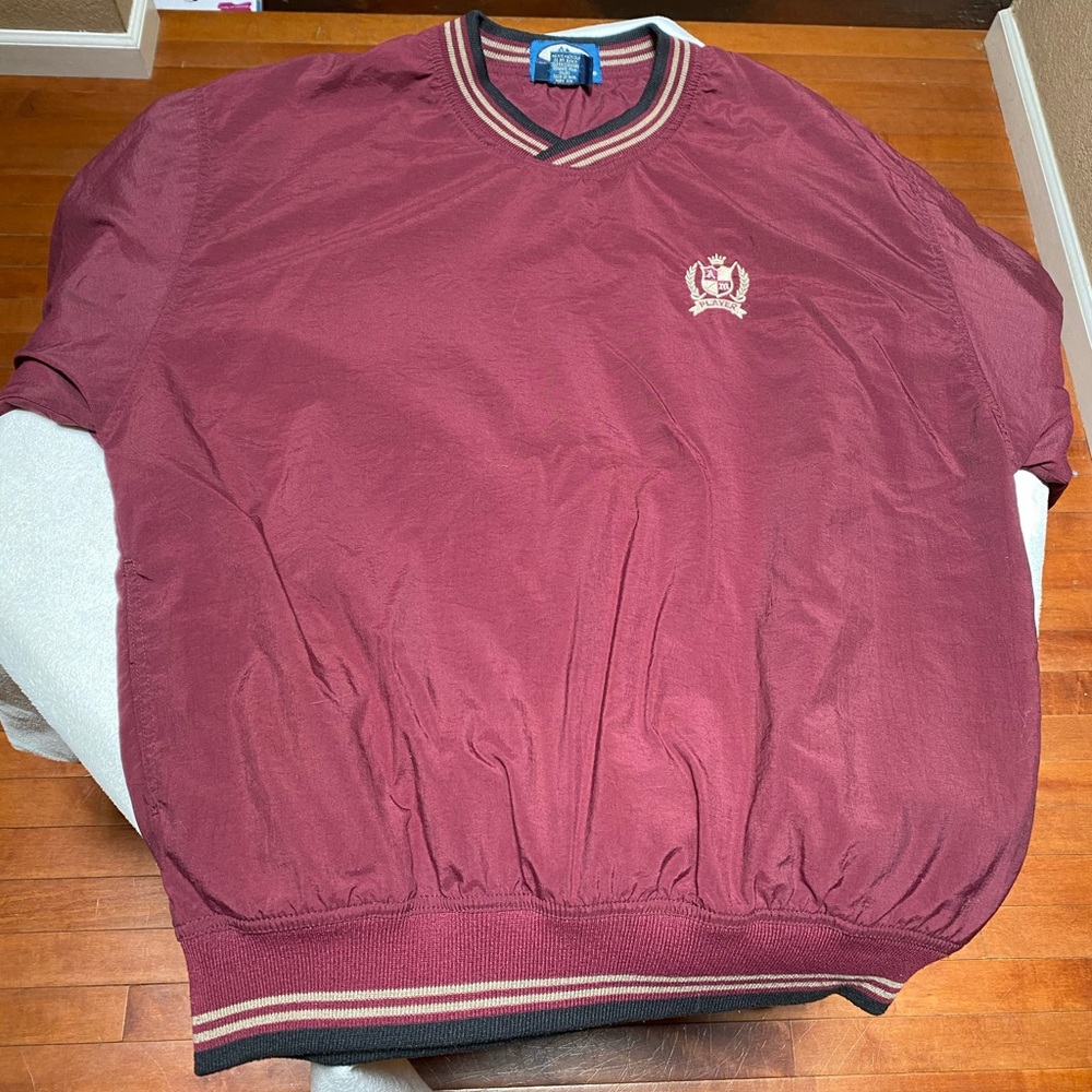 Vintage burgundy windbreaker golf jacket